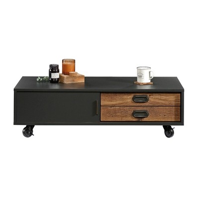 Sauder Boulevard Cafe Coffee Table Black with Vintage Oak Accents