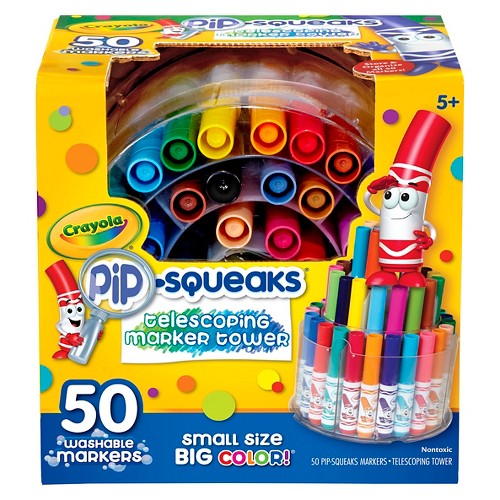 Crayola Pipsqueaks Marker Tower, Telescoping, 50ct - Multicolor