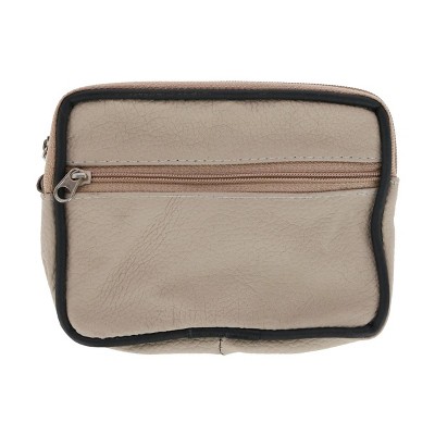 CTM Women's Cowhide Leather Zipper Coin Purse