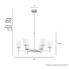 Xidane 32" 6-Light Chandelier Metal Brushed Nickel Finish - 3 of 4