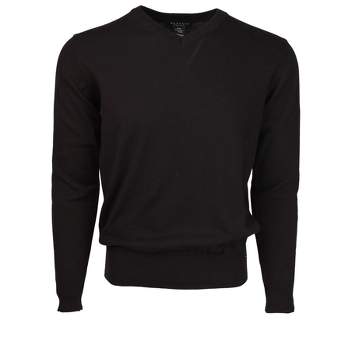 Men's Modern Fit Solid V-neck Cotton Sweater