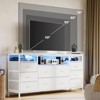 Whizmax Dresser for Bedroom, 10 Drawer Dresser TV Stand for 65 70 75 Inch TV, Fabric Chest of Drawers with LED Lights & Power Outlets, for Living Room - 3 of 4