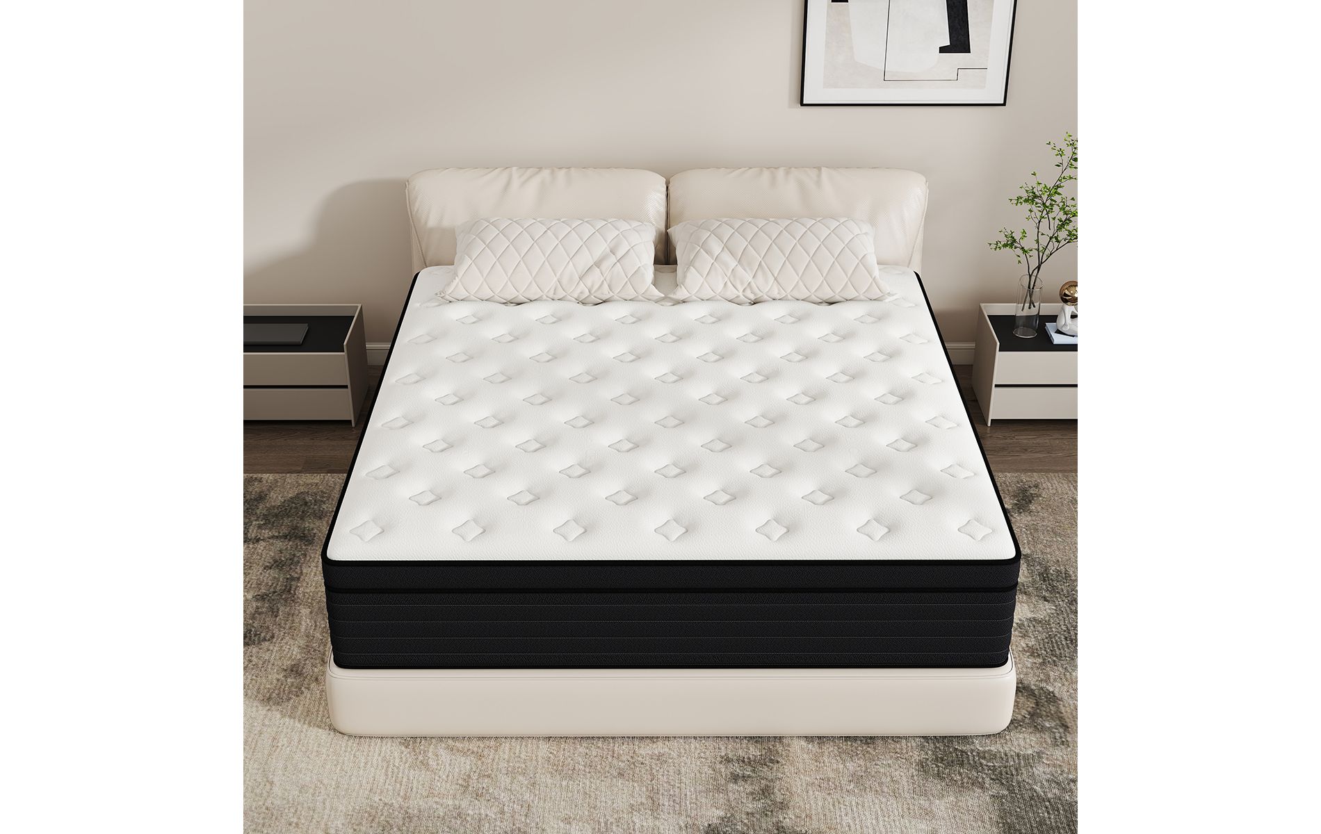 CHEVNI 10/12/14 Inch Mattress in a box Hybrid Spring Memory Foam Medium Firm