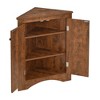 Gulches Brown Freestanding Triangle Bathroom Corner Cabinet Adjustable Shelves, Moisture-Proof MDF, Ample Closed Storage, Metal Knobs - 4 of 4