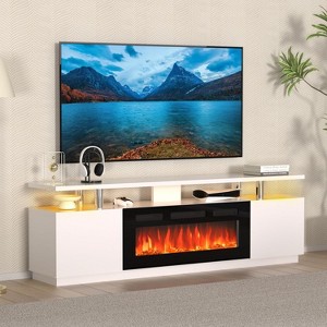 70‘’ Fireplace TV Stand with 36" Electric Fireplace and LED Light,Electric Fireplace Heater, Storage Cabinet, Media Console Table for Living Room - 1 of 4