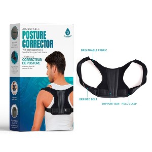 Pursonic Adjustable Posture Corrector With Back Support Bar & Breathable Upper Back Brace - 1 of 4