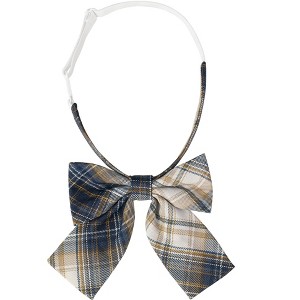 INSPIRE CHIC Women's Pre-tied Plaid Adjustable Elastic Band Casual Bow Ties - 1 of 4