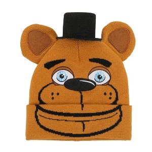 Five Nights At Freddy’s Freddy Fazbear Youth Brown Cuffless Beanie - 1 of 4