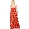 LA LEELA Women's Tube Dress Long Boho Flowy One Size Orange Floral - 2 of 4