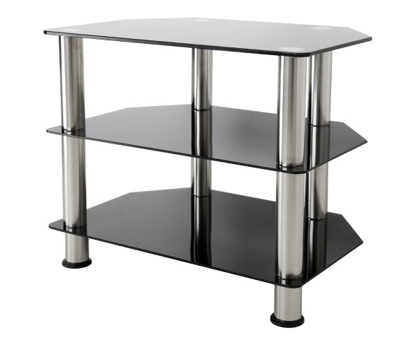 Cable Management TV Stand Silver/Black 32" - AVF