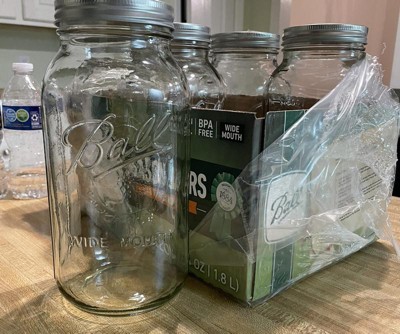 Ball 16oz 12pk Glass Wide Mouth Mason Jar With Lid And Band : Target