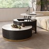 POVISON Lift-top Modern Nesting Coffee Table Set Of 2, White Sintered Stone Coffee Table Set For Living Room, 31.49'', Black - 2 of 4