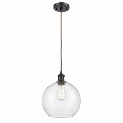 Athens - 1 Light Cord Hung Mini Pendant In Industrial Style-13 Inches Tall and 10 Inches Wide
