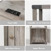 Nightstand Set of 2 with Charging Station, Rustic End Table Side Table with USB Ports, Rustic Grey - 3 of 4