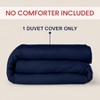 1 Pc Queen Duvet Cover - 100 Egyptian Cotton Sateen, Navy Blue - 2 of 4