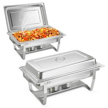 MegaChef Buffet Server & Food Warmer, 3 Removable Sectional Trays, Silver