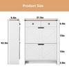 Shoe Storage Cabinet with 2 Flip Drawers and 2 Storage Cabinet, Entryway Shoe Rack, Farmhouse Wooden Shoe Cabinet for Hallway and Entryway - 3 of 4