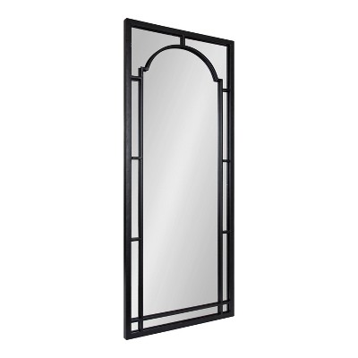 20" x 48" Lyla Metal Framed Arch Decorative Wall Mirror Black - Kate & Laurel All Things Decor