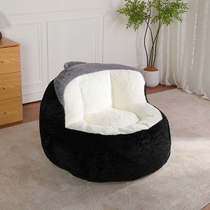 Sapphtopaz Oversized Faux Fur Bean Bag Chair with Shredded Sponge Filled Multicolor Round Cloud Couch for Adult Bean Bag for Living Room,Bedroom - 1 of 4