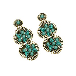 SOHI Women's Pink Stone Drop Earrings - 1 of 3