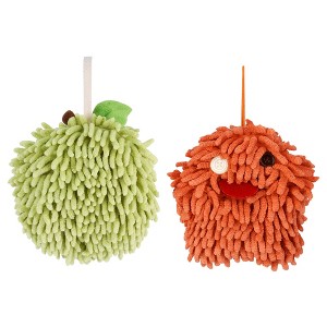 REGALWOVEN 2 Pcs Cute Comfortable Soft Absorbent Chenille Fuzzy Hand Towel - 1 of 4