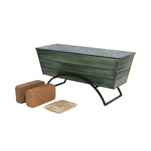 ACHLA Designs Medium Patina Finish Rectangular Outdoor Planter Box with Mounting Brackets Green 24"x9.5" - 1 of 3