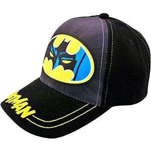 Batman Boys' Super Hero Baseball Hat, Toddler Cap Ages 2-4 (Black Raised Logo) - 1 of 3