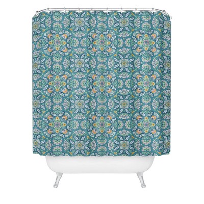 Bohemian Bloom Shower Curtain Turquoise - Deny Designs : Target