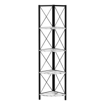 59.25" 4 Tier Mix Material X Design Etagere Bookcase - EveryRoom
