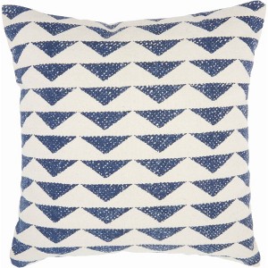 20"x20" Oversize Life Styles Printed Triangles Square Throw Pillow Navy - Mina Victory - 1 of 4