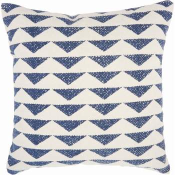 20"x20" Oversize Life Styles Printed Triangles Square Throw Pillow Navy - Mina Victory