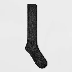 Women's Wide Ribbed Super Soft Knee High Boot Socks - Universal Thread™ Heather Black 4-10