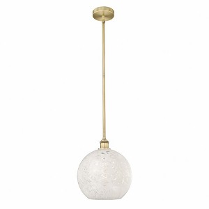 White Mouchette - 1 Light Stem Hung Pendant In Modern Style-13 Inches Tall and 12 Inches Wide - 1 of 1
