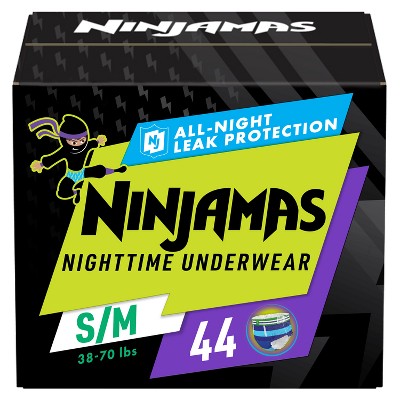  Pampers Ninjamas Nighttime Bedwetting Underwear Girls - Size  S/M (38-70 lbs), 14 Count : Baby
