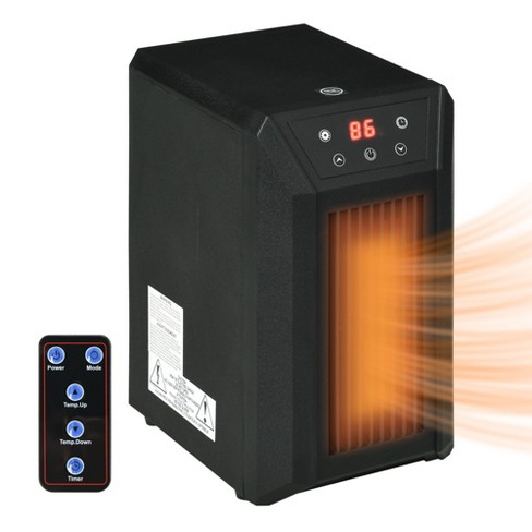 Homcom Space Heater For Indoor Use, 1500w Fast Heating Portable Electric  Heater With Thermostat, 3 Modes, Remote, 12h Timer For Bedroom Desktop :  Target