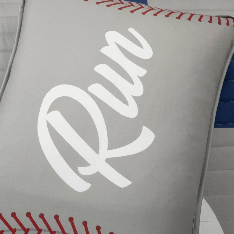 Baseball Game Reversible Oversized Quilt Set - Lush Décor, 5 of 9