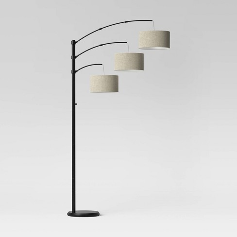 Traditional Three Arm Arc Floor Lamp, Target Floor Lamp With Shelves