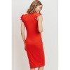 Hello Miz Women's Casual Ribbed Scoop Neck Cap Sleeve Maternity Dress - 3 of 4