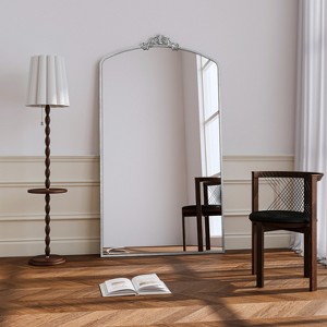 DOMETOUR Full Length Mirror Vintage Ornate Arched Floor Mirror Metal Framed Mirror Dressing Mirror Oversized Wall Mirror - 1 of 4