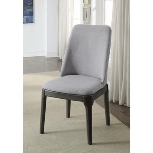 Madan Light Gray Linen & Gray Oak Finish Side Chair (Set of 2) - 1 of 4