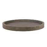 11.8" Rustic Round Wood Tray Brown - Stonebriar Collection