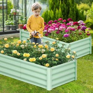 Raised Garden Bed, Metal Raised Garden Beds Outdoor, Rectangular Planter Box for Planting Plants, Vegetables and Flower - 1 of 4