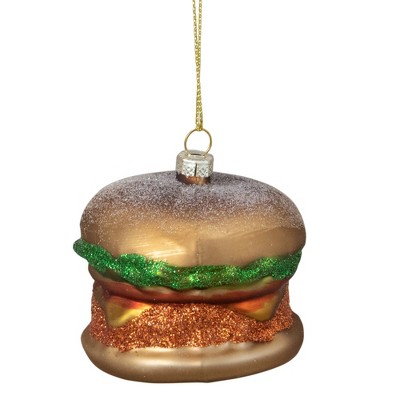 Northlight 2.5" Juicy Golden Cheeseburger Hanging Glass Christmas Ornament