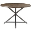 NicBex 45" Round Dining Table Set for 4 Industrial Style Dining Table Metal Frame with 4 Faux Leather Chairs for Kitchen - 4 of 4