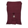 NCAA Florida State Seminoles Team Color Bloncho with Logo Patch and Faux Shearling Inside Throw Blanket - 3 of 3