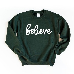 Simply Sage Market Women's Graphic Sweatshirt Believe Bold Cursive - 1 of 4