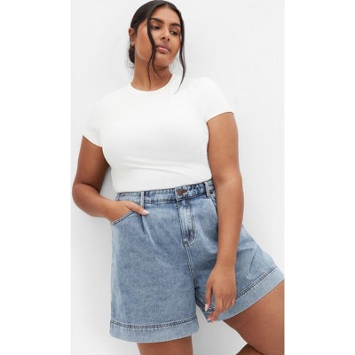 Women's Plus Size Denim Millie Short - mid denim | CITY CHIC
