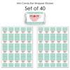 Big Dot of Happiness Floral Let’s Par-Tea - Mini Candy Bar Wrapper Stickers - Garden Tea Party Small Favors - 40 Count - 3 of 4