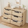 6-Drawer Double Dresser for Bedroom, Modern Gray Chest with Recessed Handles, Wooden Storage Organizer for Living Room, Nursery, Hallway, or Entryway - 3 of 4