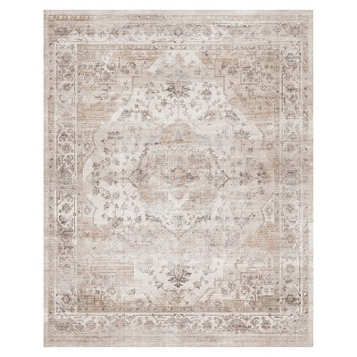 MontVoo Beige Oriental Washable Rug